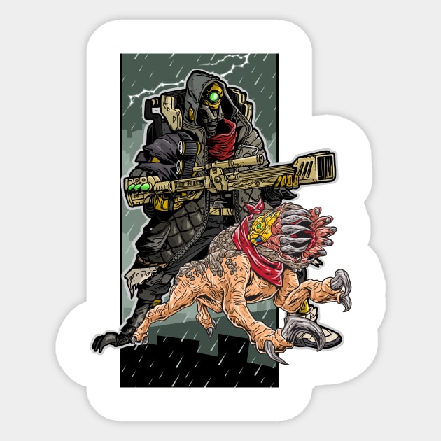 FL4K The Beastmaster With Guard Skag Borderlands 3 Rakk Attack! Sticker by ProjectX23Red